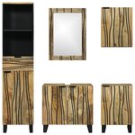 vidaXL Ensemble de mobilier de salle de bain 5 Pièces Marron Moyen