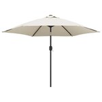 vidaXL Parasol sable blanc avec Poteau en Acier 3 m