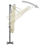 vidaXL Parasol avec base portable Sable