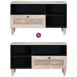 vidaXL Meuble TV Blanc 80 x 33 x 46 cm bois de manguier massif