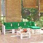 vidaXL Salon palette de jardin 6 Pièces avec coussins bois de pin
