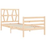 vidaXL Cadre de lit et tête de lit 100x200 cm bois massif