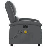 vidaXL Fauteuil de massage inclinable électrique gris similicuir
