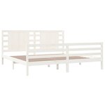 vidaXL Cadre de lit sans matelas blanc 200x200 cm bois massif de pin