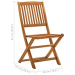 vidaXL Chaises de jardin pliables 2 Pièces Bois d'eucalyptus massif