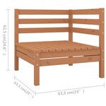 Vidaxl salon de jardin 6 pièces bois de pin massif marron miel
