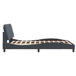vidaXL Cadre de lit avec lumières LED gris foncé 140x190 cm velours