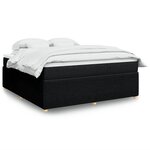 vidaXL Sommier à lattes de lit avec matelas Noir 180x200 cm Tissu