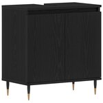 vidaXL Ensemble de meubles de salle de bain 3 pièces chêne noir bois d'ingénierie
