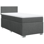 vidaXL Sommier à lattes de lit avec matelas Gris foncé 100x200cm Tissu