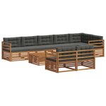 vidaXL Ensemble de canapés d'extérieur 9 Pièces Naturel et Anthracite