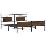 vidaXL Cadre de lit en métal sans matelas chêne marron 160x200 cm