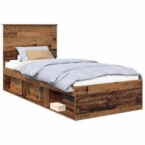 vidaXL Cadre de lit Bois ancien 90 x 200 cm Bois de pin massif