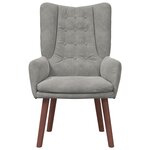 vidaXL fauteuil Gris clair 63 x 67 x 94 cm Velours