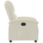 vidaXL Fauteuil inclinable électrique Crème Velours