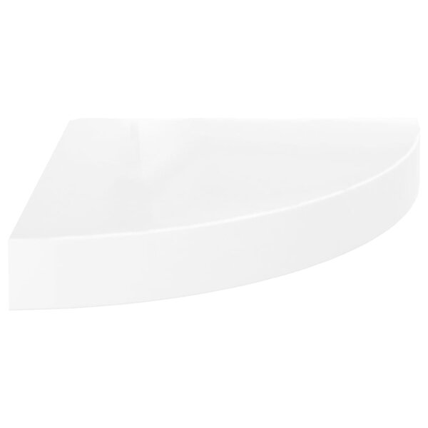 vidaXL Étagère d'angle flottante blanc brillant 25x25x3 8 cm MDF