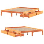 vidaXL Cadre de lit sans matelas cire marron 140x200cm bois pin massif
