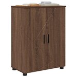 vidaXL Cabinet de salle de bain avec porte Chêne brun 60 x 35 x 80 cm