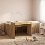 vidaXL Lit haut pour enfants avec bureau Chêne artisanal 98 5 x 200 cm