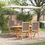 vidaXL Ensemble de salle à manger de jardin 5 pièces en bois d'acacia anthracite