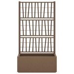 vidaXL Bac à fleurs avec Treillis Marron 80 x 36 x 140 cm PP