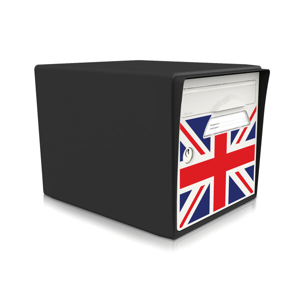 Boite aux lettres normalisée 1 porte  - Union jack / noir intense - Made in France