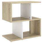 vidaXL Table de chevet Blanc et chêne sonoma 50x30x51 5 cm Aggloméré