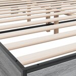 vidaXL Cadre de lit sonoma gris 150x200 cm bois d'ingénierie et métal