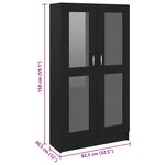 vidaXL Armoire à vitrine Noir 82 5x30 5x150 cm Bois d'ingénierie