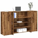 vidaXL Bureau de réception vieux bois 180x50x103 5cm bois d'ingénierie