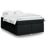 vidaXL Sommier à lattes de lit avec matelas Noir 140x190 cm Tissu