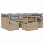 vidaXL Ensemble de canapé de jardin 7 Pièces beige et gris clair