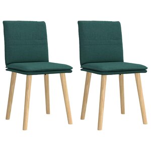vidaXL Chaises à manger lot de 2 vert foncé tissu