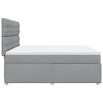 vidaXL Sommier à lattes de lit avec matelas Gris clair 200x200cm Tissu