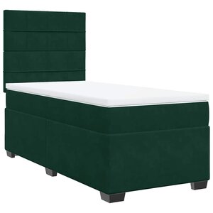 vidaXL Sommier à lattes de lit avec matelas Vert foncé 90x190 cm