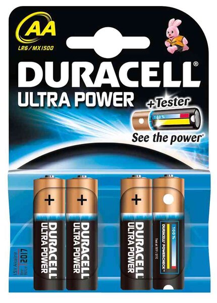 Piles Ultra Power MX1500 Mignon AA LR6 blister de 4 DURACELL