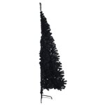 vidaXL Demi sapin de Noël artificiel avec support Noir 210 cm PVC