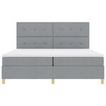 vidaXL lit box spring avec matelas et lumière LED gris clair 200x200 cm en tissu