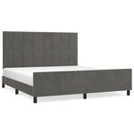 vidaXL Cadre de lit sans matelas gris foncé 160x200 cm velours