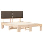 vidaXL Cadre de lit avec tête de lit rembourrée Taupe 160 x 200 cm
