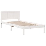 vidaXL Cadre de Lit en Bois de Pin Blanc Bois de Pin Massif 80 x 200 cm