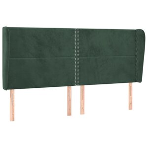 vidaXL Tête de lit avec oreilles Vert foncé 163x23x118/128 cm Velours