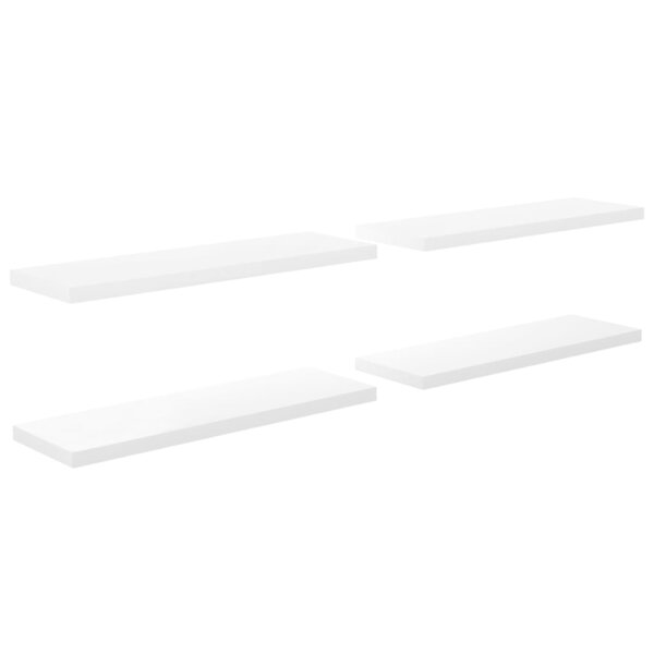 vidaXL Étagère murale flottante 4Pièces Blanc brillant 120x23 5x3 8cm MDF