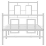 vidaXL Cadre de lit métal sans matelas avec pied de lit blanc 80x200cm