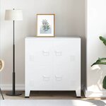 vidaXL Coffre de rangement industriel Blanc 75x40x80 cm Acier