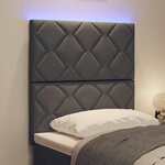 vidaXL Tête de lit avec des lumières à LED Réglable Gris 80 cm tissu
