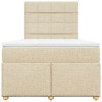 vidaXL Sommier à lattes de lit avec matelas Crème 120x200 cm Tissu
