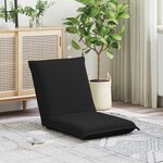 vidaXL Fauteuil de sol ajustable Noir Tissu en laine de mouton