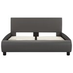 vidaXL Cadre de lit avec LED Gris Similicuir 140 x 200 cm