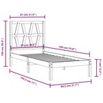vidaXL Cadre de lit bois de pin massif 75x190 cm petit simple